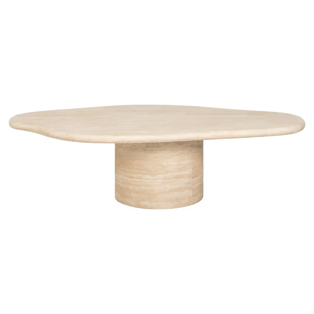 Fictus Faux Travertine Oval Coffee Table 130cm