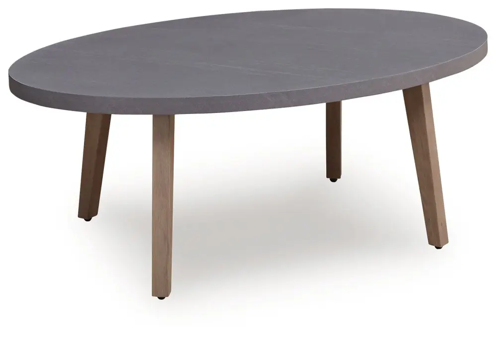 Harmony Headlands - Oval Cocktail Table - Natural / Pewter