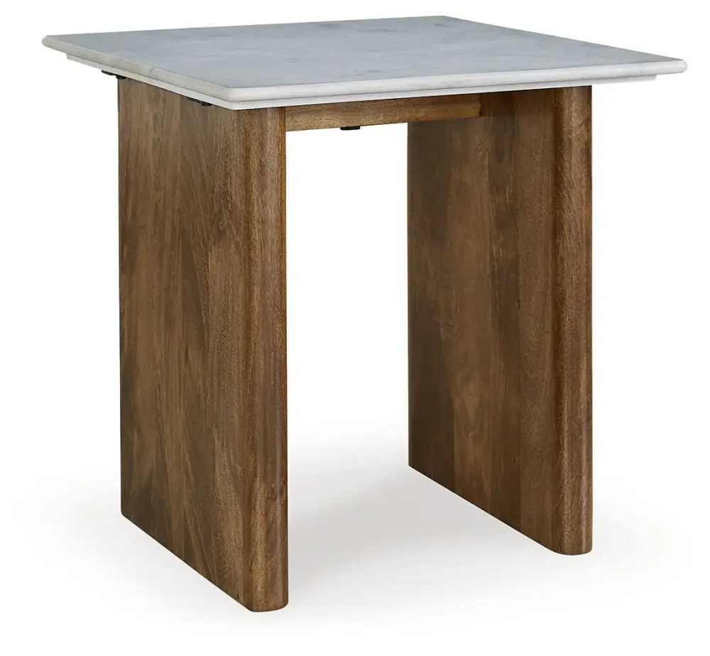 Isanti - Rectangular End Table - Airy Brown / White