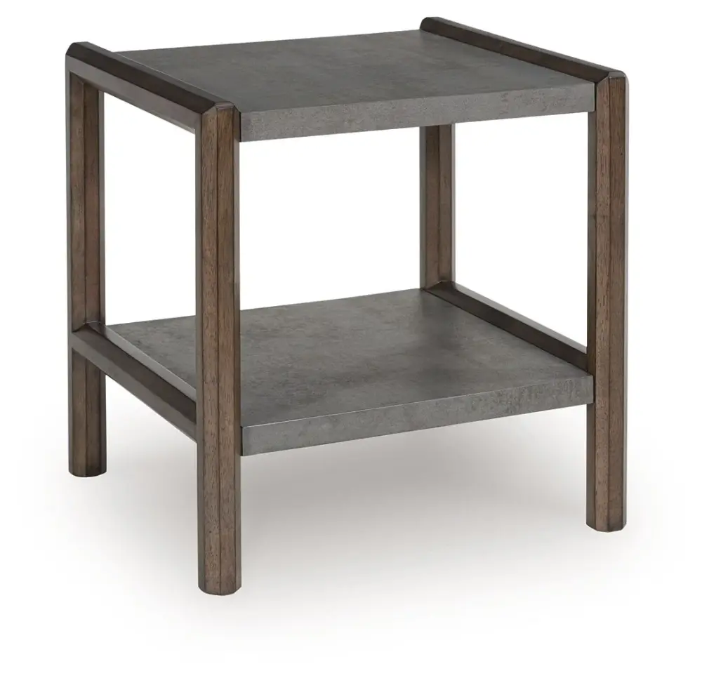 Kallenny - Rectangular End Table - Cocoa / Gray