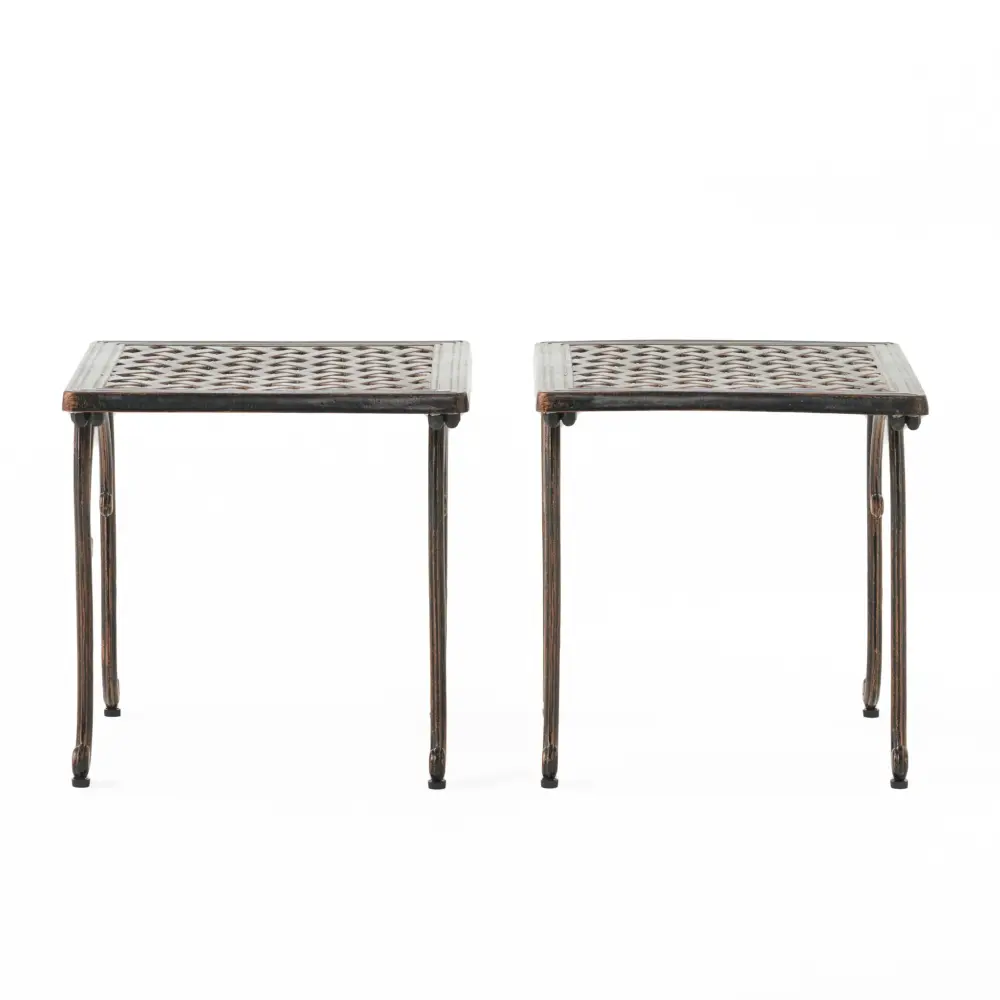 Laughlin - Classic Style Cast End Table Set - Antique Espresso