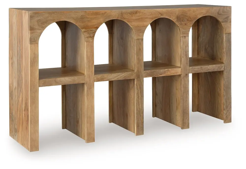 Luzmanacy - Console Sofa Table - Natural Chocolate