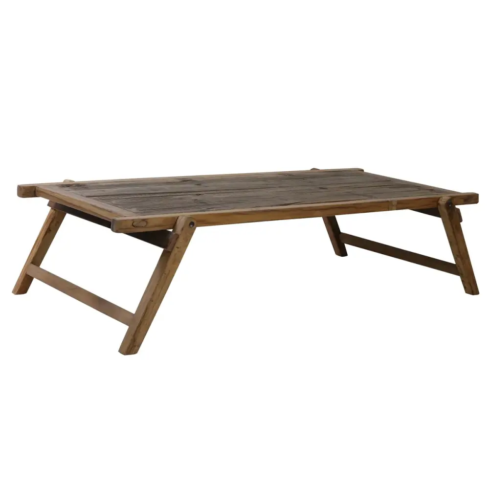 Military Wooden Rectangular Coffee Table - Chocolate