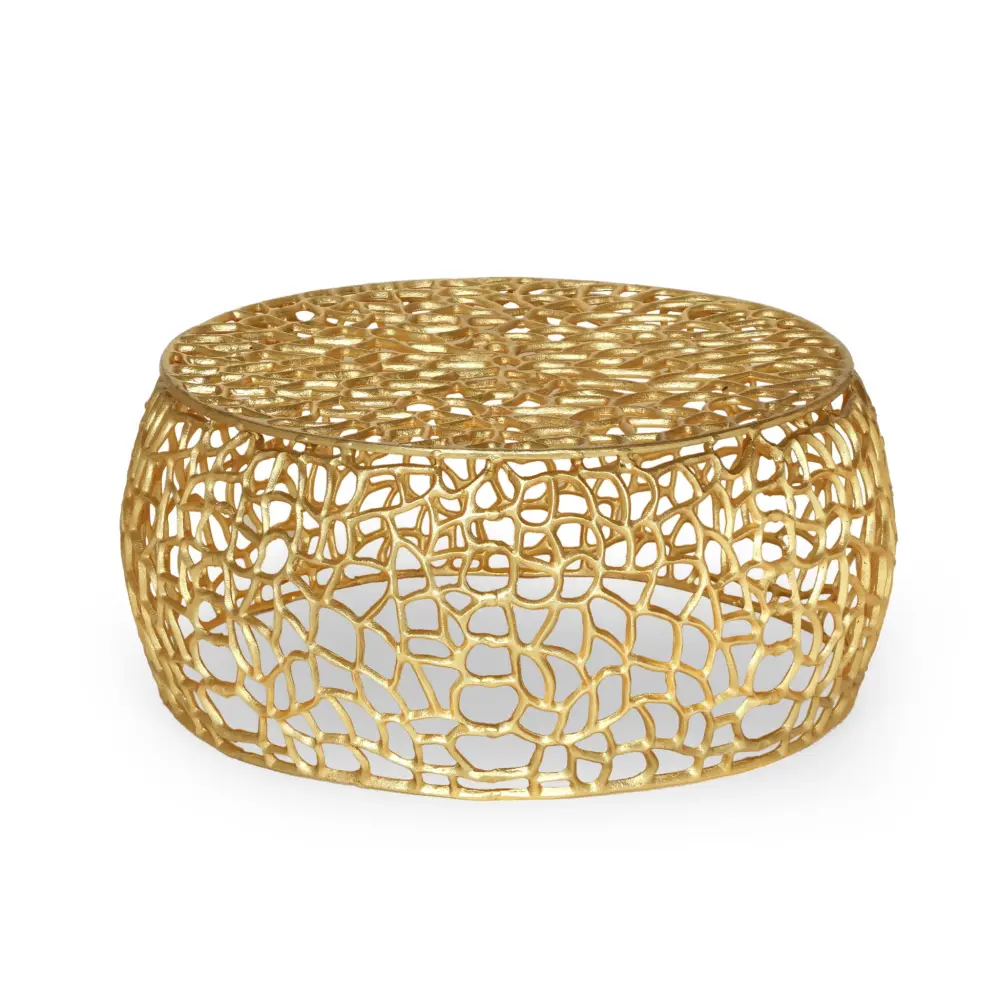 Modern Glam Mesh Coffee Table Accents And - Gold