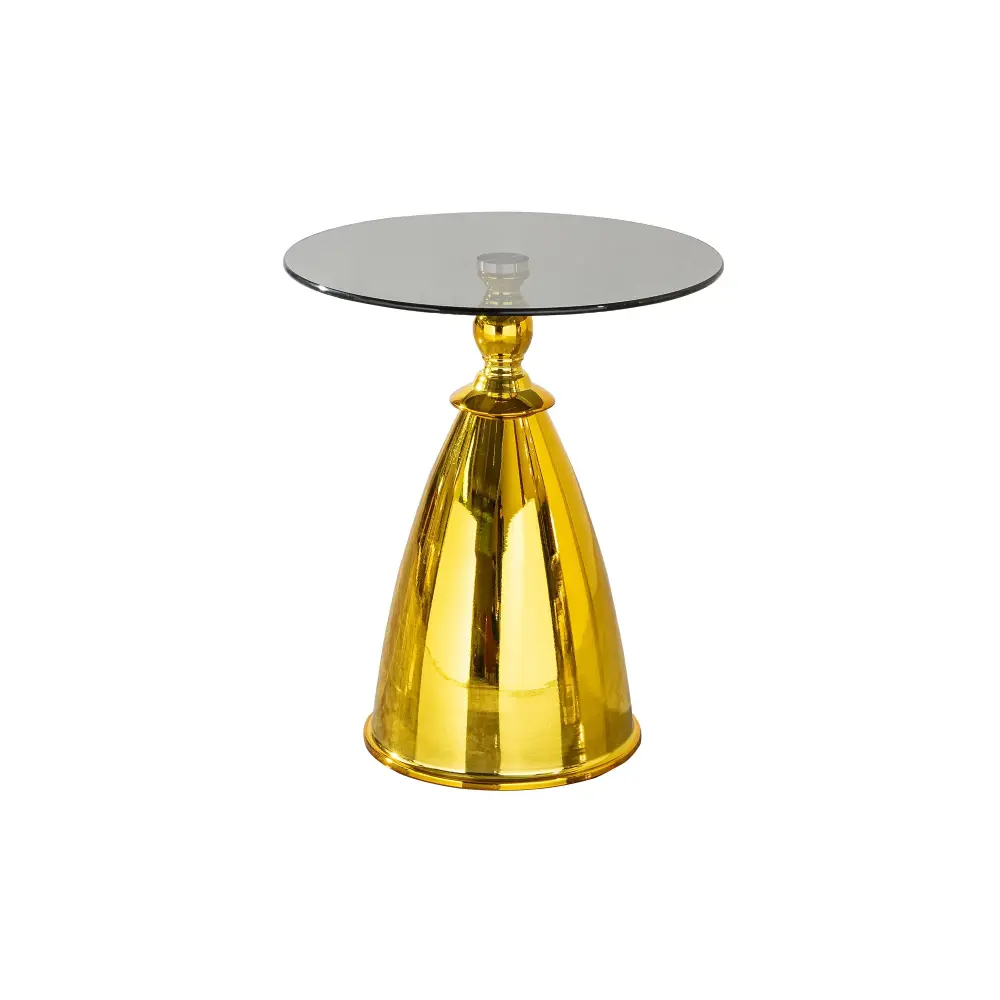 Modern Living Room Coffee Table Tempered Glass Carbon Steel - Gold