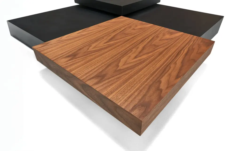 Modrest Ambry Modern Walnut and Flat Ebony Coffee Table