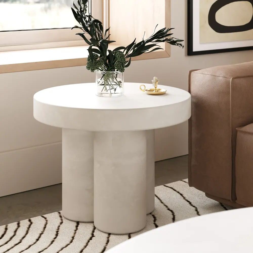 Modrest Bruni - Modern Pearl Concrete End Table