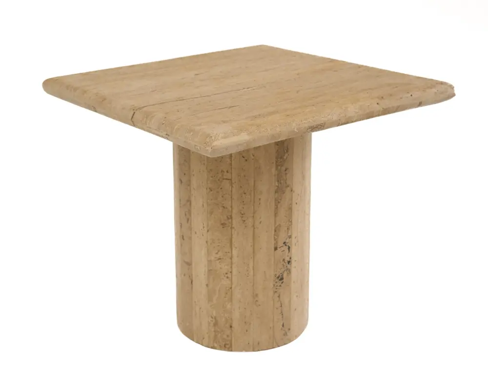 Modrest Fletcher - Sleek Travertine Marble 15" Tall End Table