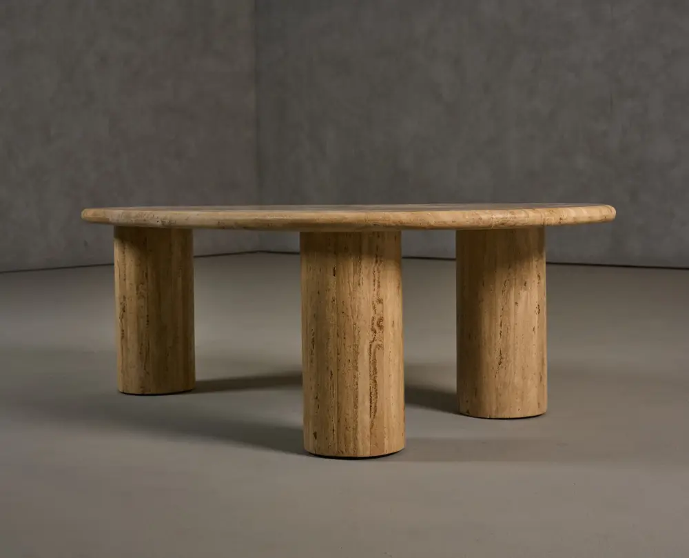 Modrest Gracemont - Up-to-date Travertine Marble Freeform Coffee Table