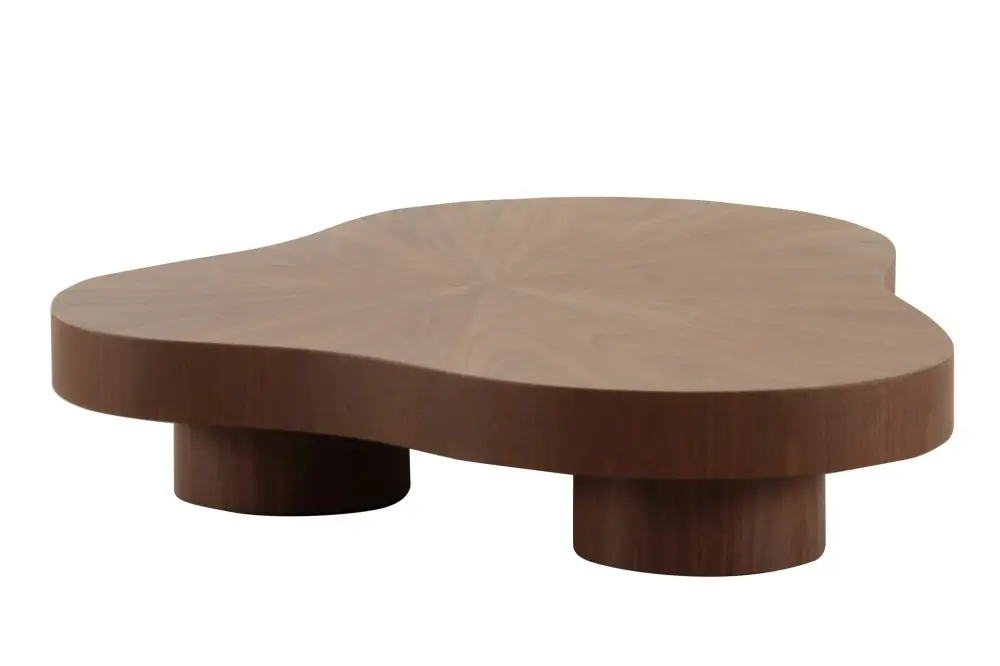 Modrest Larch - Modern Walnut No-cost Form Coffee Table