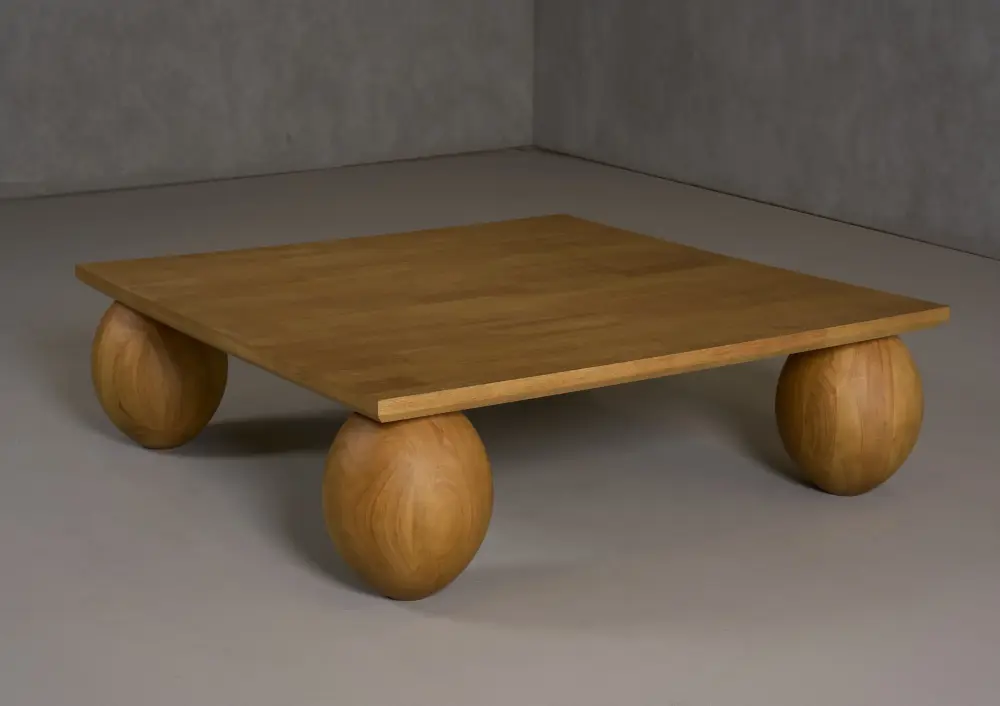 Modrest Optima - Modern Real Rubberwood Square Coffee Table