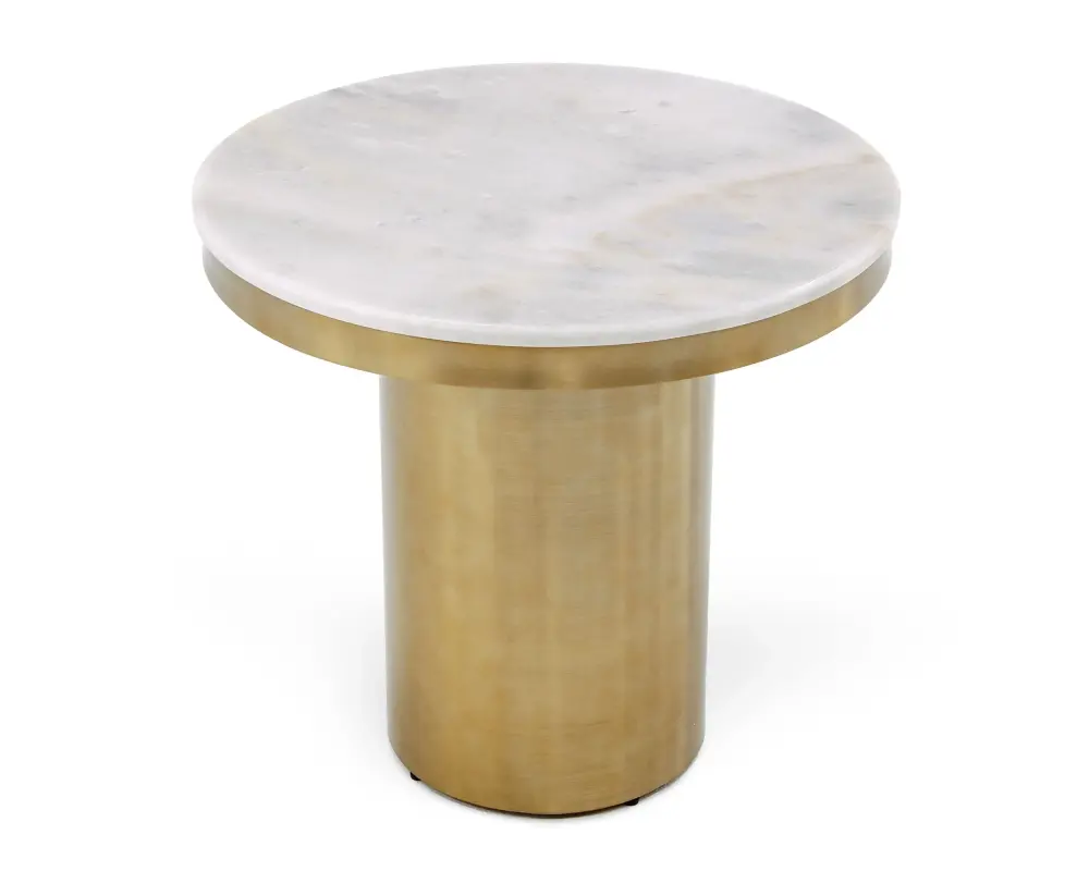 Modrest Rocky - Glam White & Aurum End Table