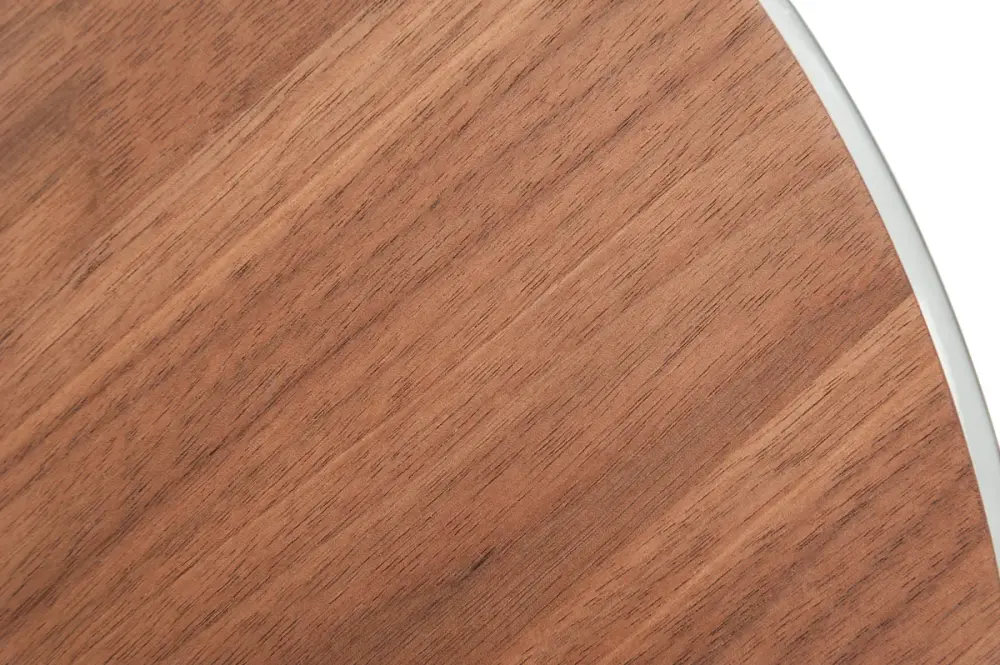 Modrest Silvia Modern Walnut & Stainless Reinforced Coffee Table