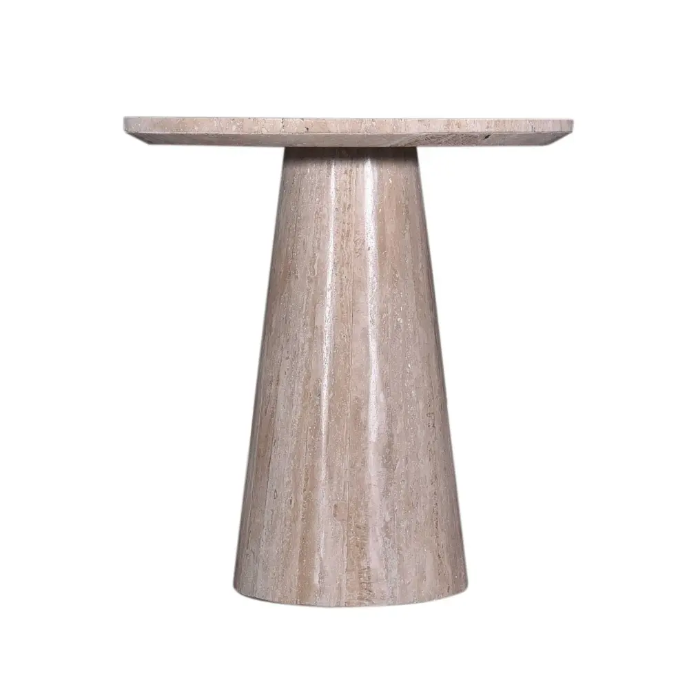 Modrest Velma - Present-day Travertine Marble End Table