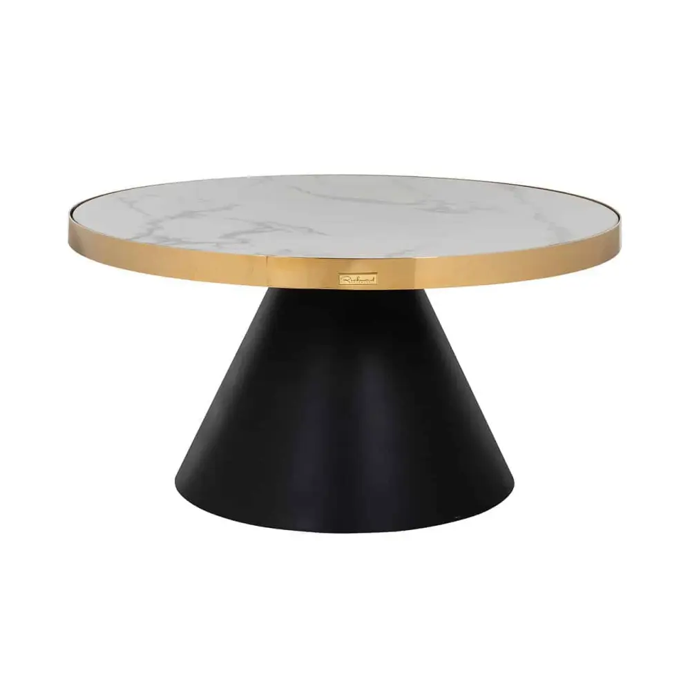 Odin Round Coffee Table - Gold & Midnight