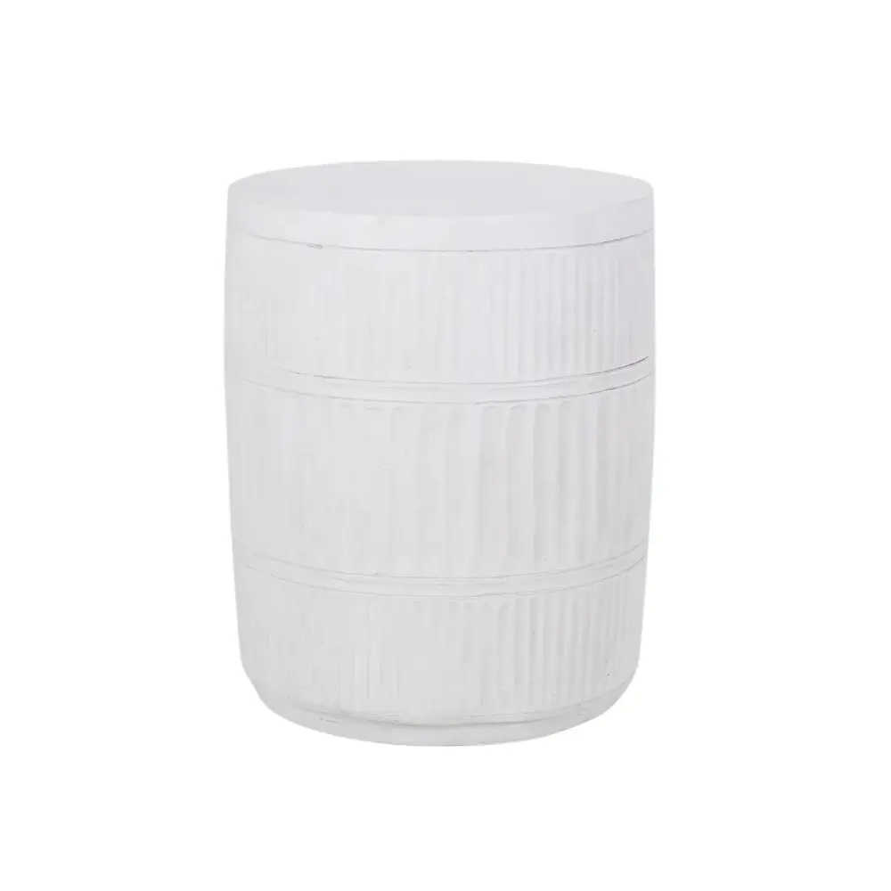 Outdoor Patio End Table - Antique Alabaster