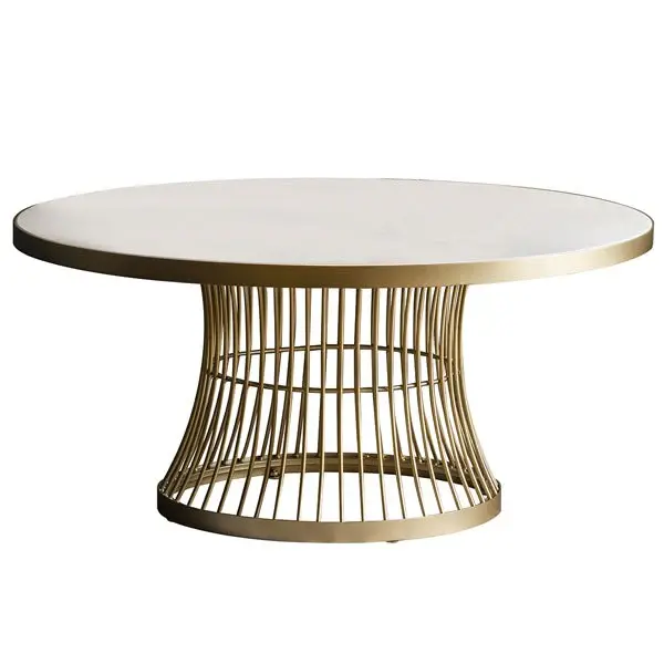 Pickford Marble Round Coffee Table - Champagne
