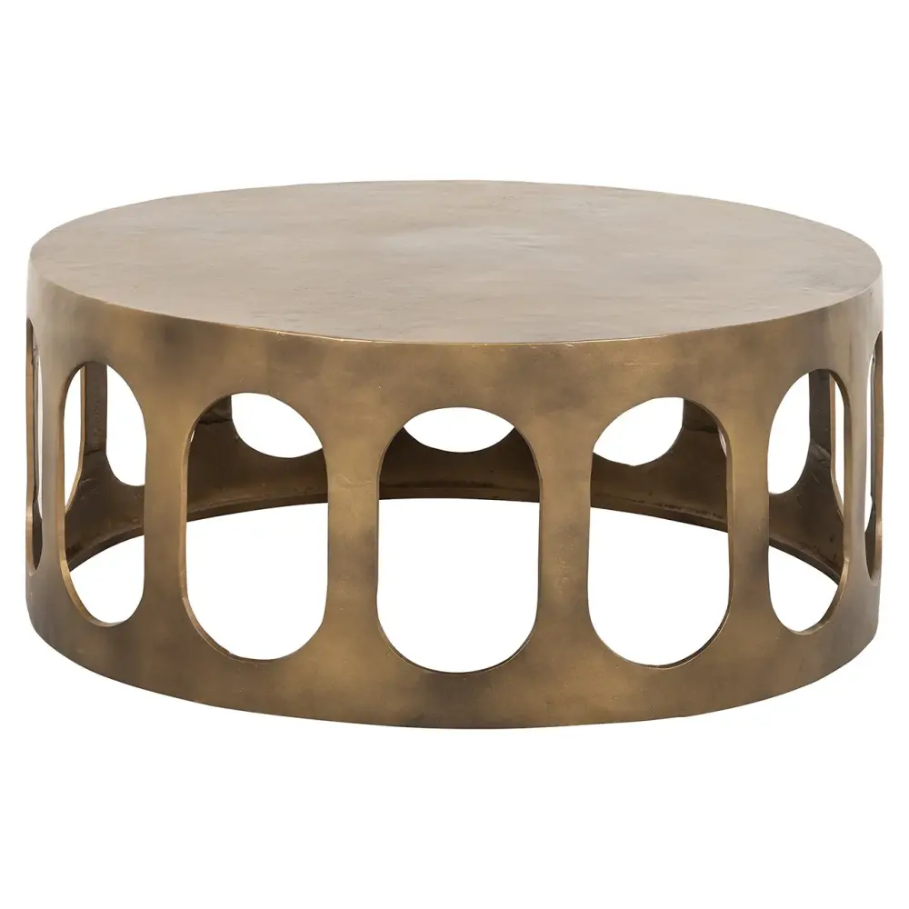 Du Point Round Coffee Table - Brushed Amber