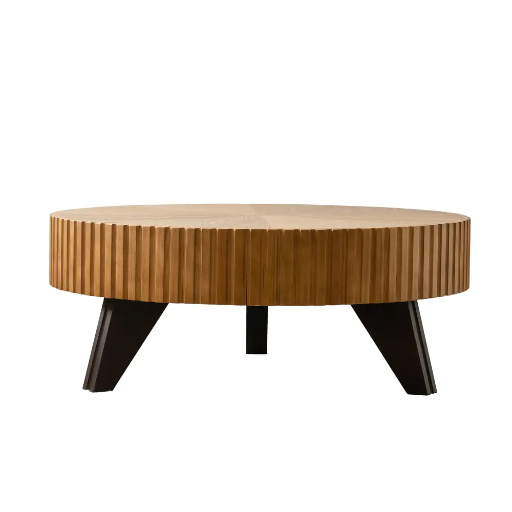 Round Retro Coffee Reliable Wood Legs