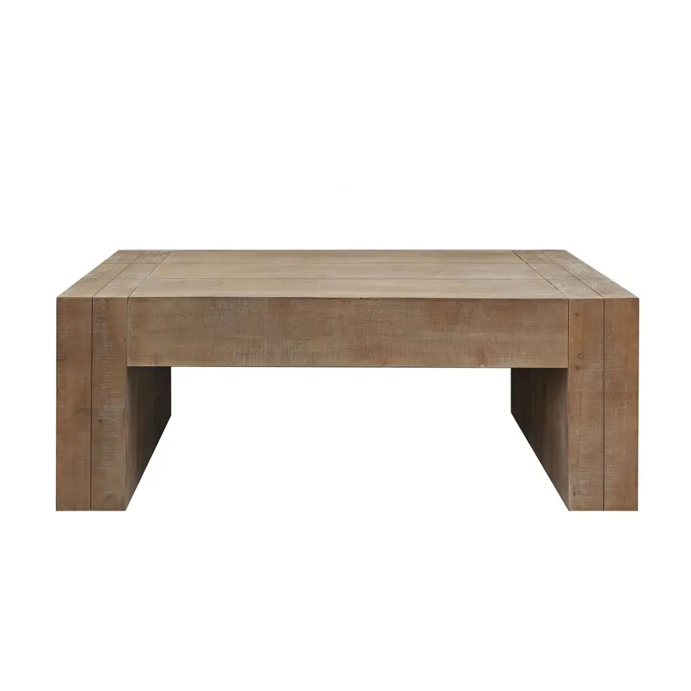 Rustic Wood Coffee Table Modern Farmhouse Rectangular Table Living Room - Natural / Natural Multi / Genuine Wood / Natural...