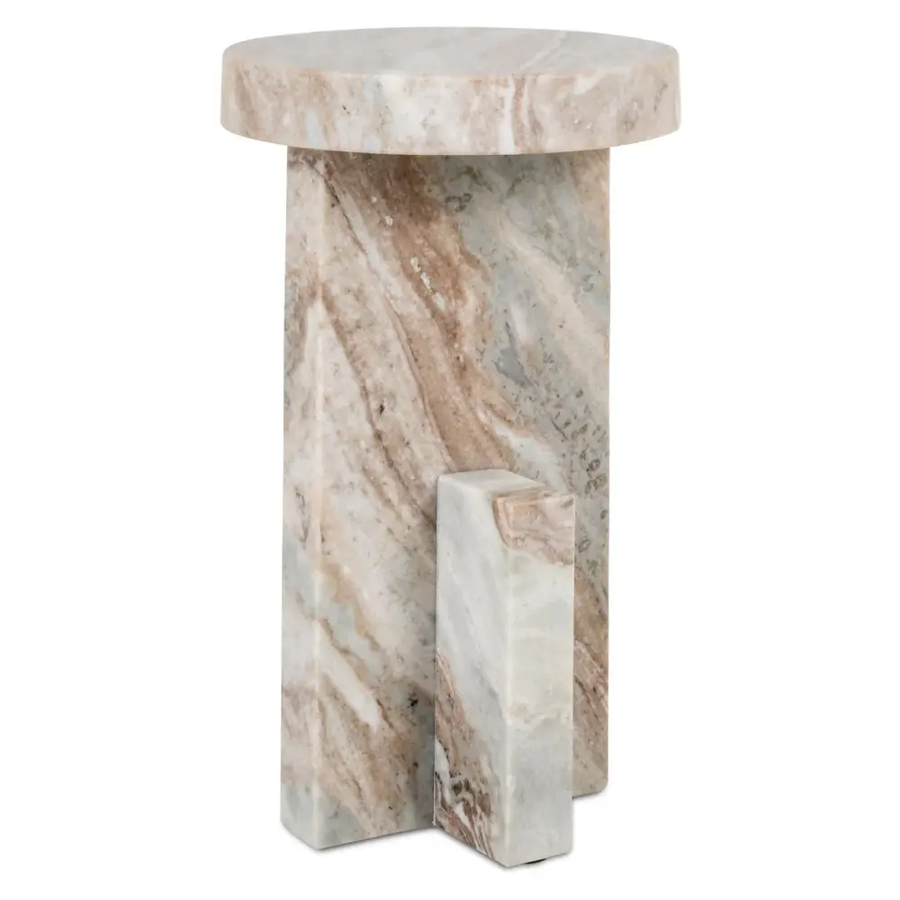 Sion Marble End Table - Espresso