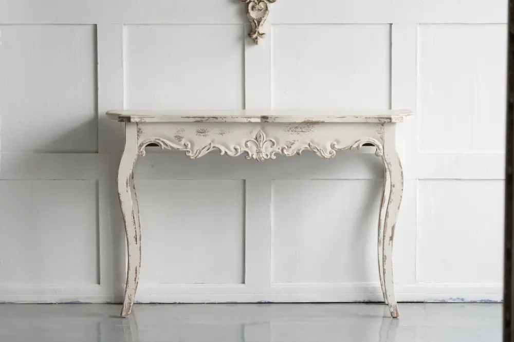 Slimline wash Console Table, Hallway Living Room Bedroom - White Washed