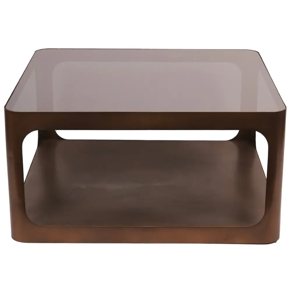 Thorpe Square Rectangular Coffee Table - Steel & Glass