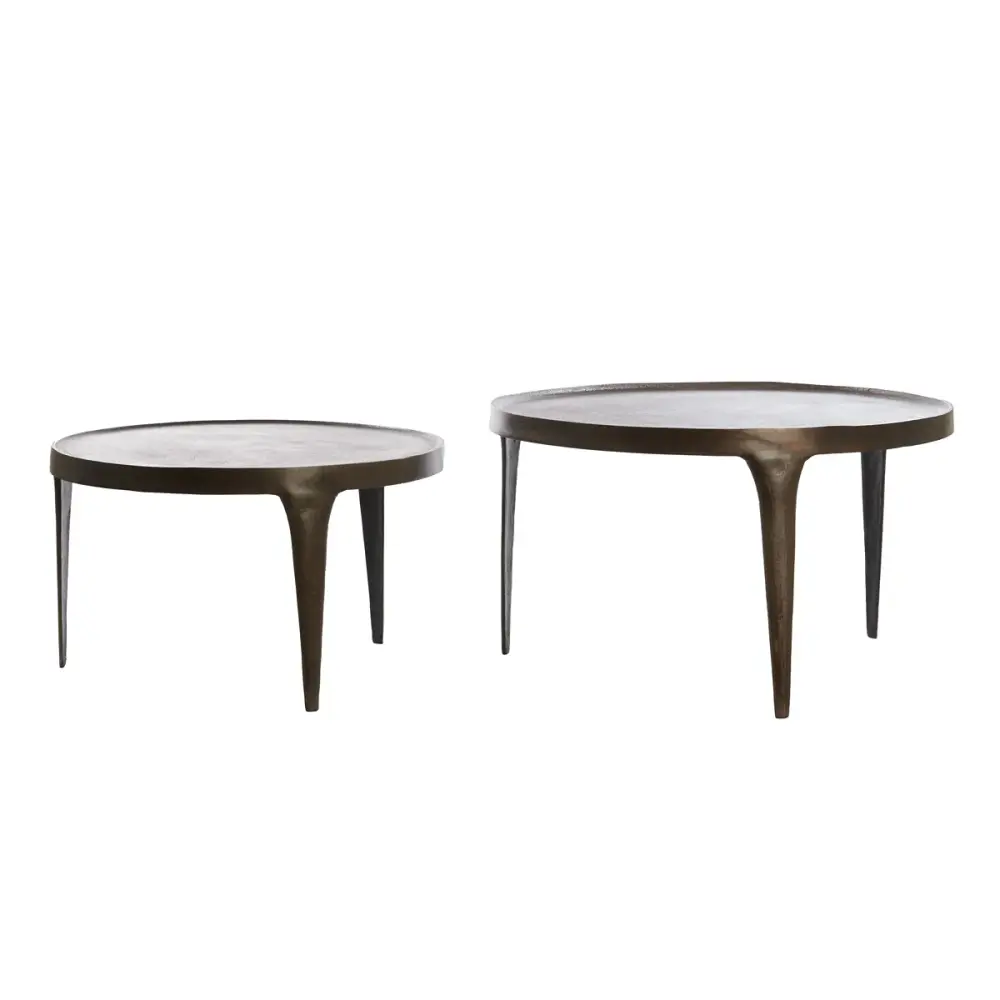 Tobias Set 2 Round Coffee Tables - Dark Brown
