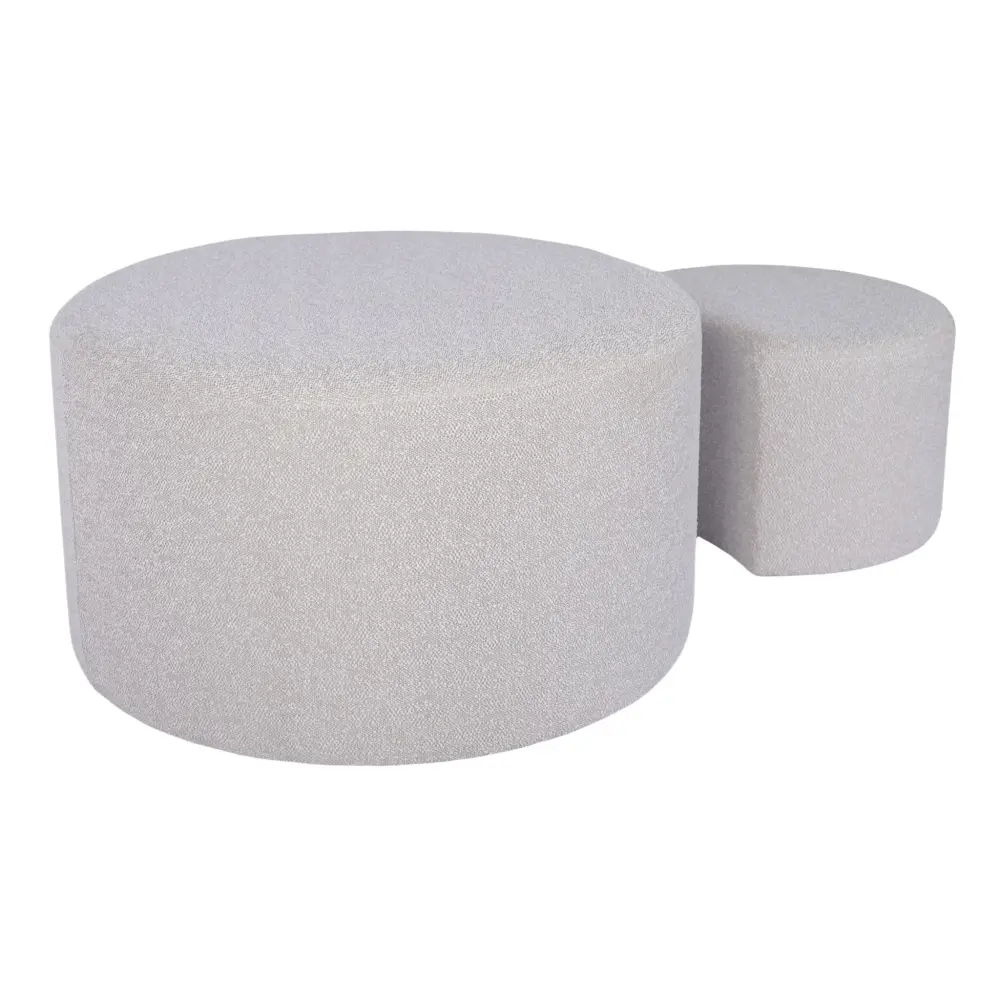 Upholstered Nesting Coffee Tables, Side Table, Footrest, Ottoman & Seat Living Room Bedroom Entryway Office place 2) - Beige