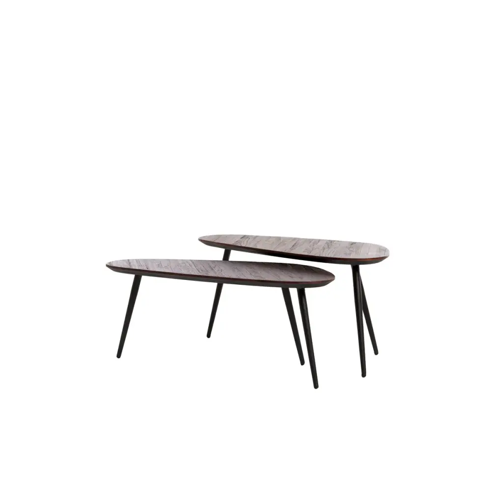 Viejo Set 2 Wooden Coffee Tables - Brown