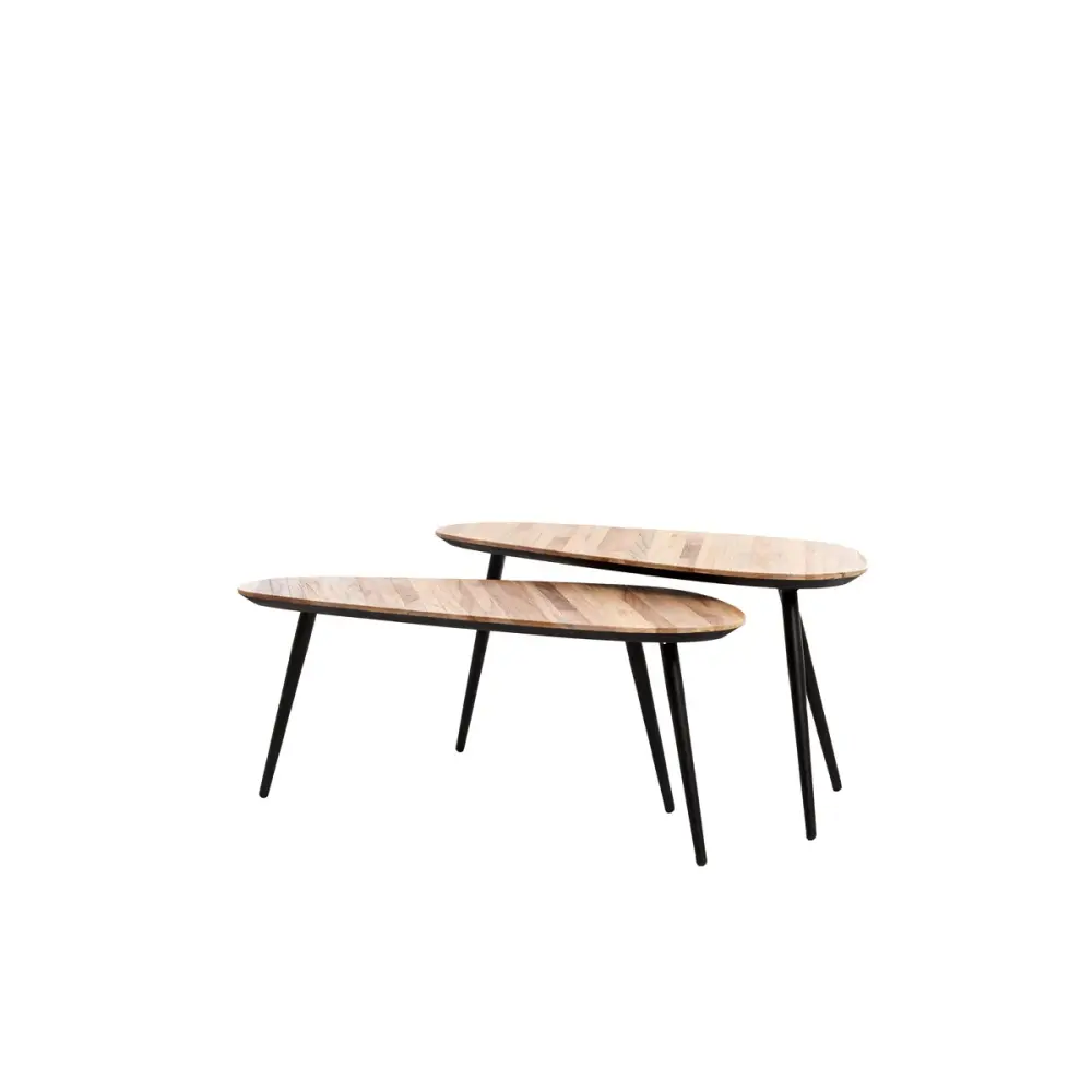Viejo Set 2 Wooden Coffee Tables - Natural