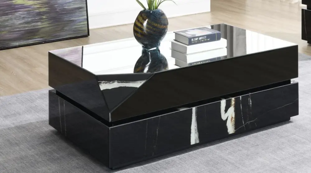 Wenona - Mirrored Coffee Table - Midnight