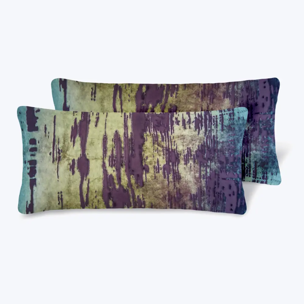 Mini Brushstroke Velvet Lumbar Pillows, Place 2