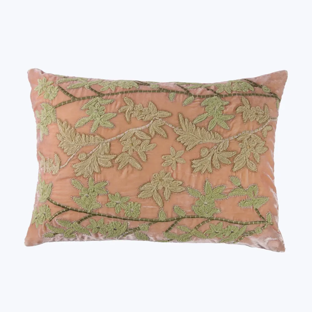 Premium Memory Foam Candolyn Silk Velour Lumbar Pillow, Pink Quartz