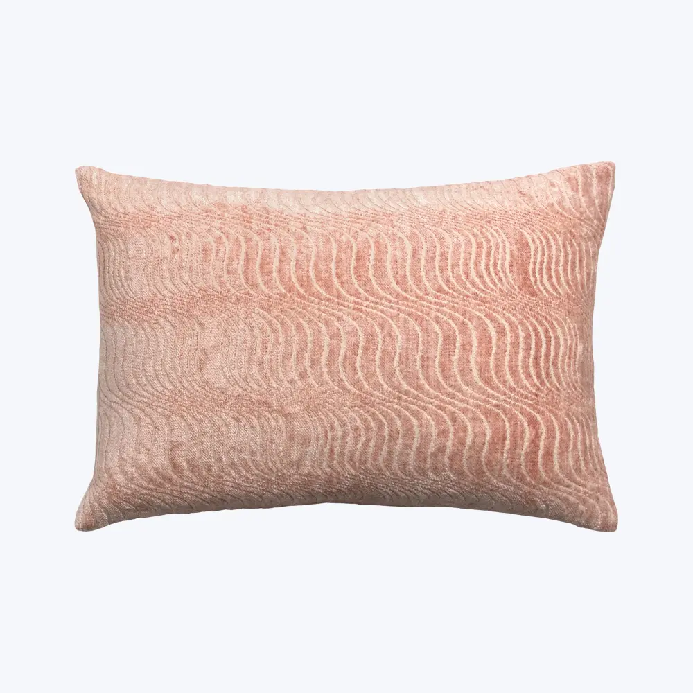 Premium Memory Foam Torsion Woven Jacquard Lumbar Pillow Peach