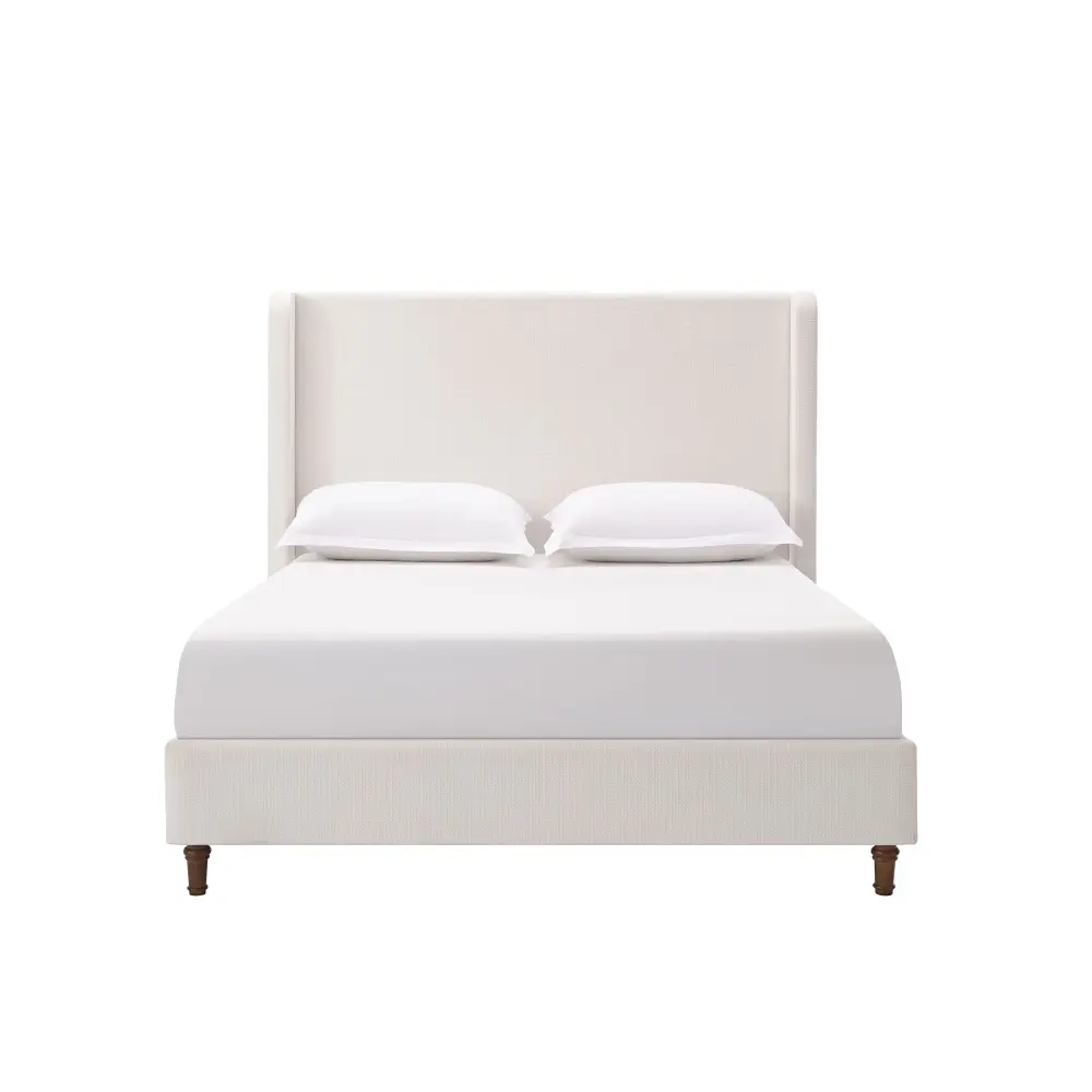 Jewelry Armoire Harper - Tall Headboard Upholstered Bed / High Headboard / Polished Simplicity / No Box Spring Needed