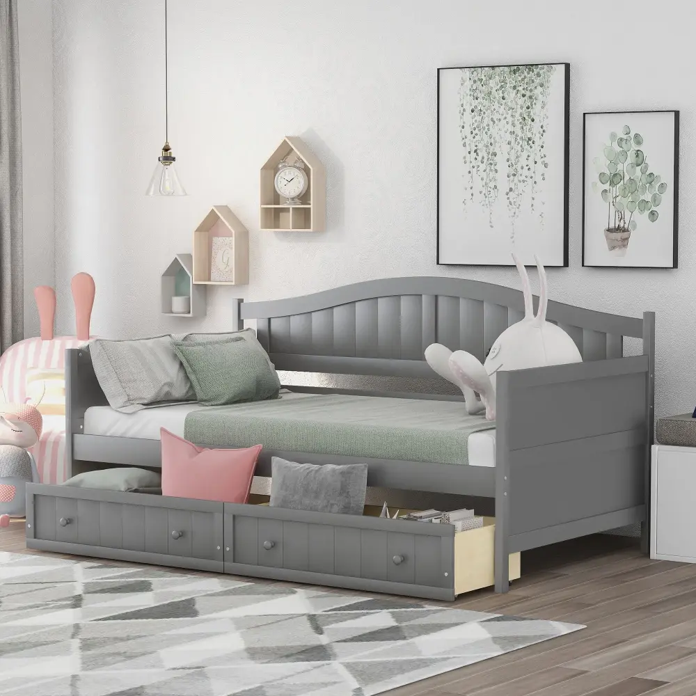 Wooden Daybed, Sofa Bed, No Box Spring Needed