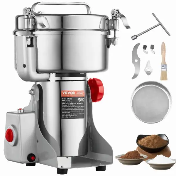 VEVOR 2000g Commercial Spice Grinder Electric Grain Mill Grinder High Speed, DDDPSGWYMJ208ZOH2V1
