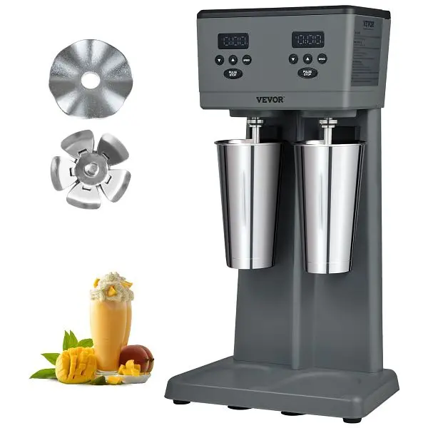 VEVOR Genuine Milkshake Maker LED Smart Microswitch, 375W x 2 Electric Milkshake Machine, STNXJHABS375WRVVTV1