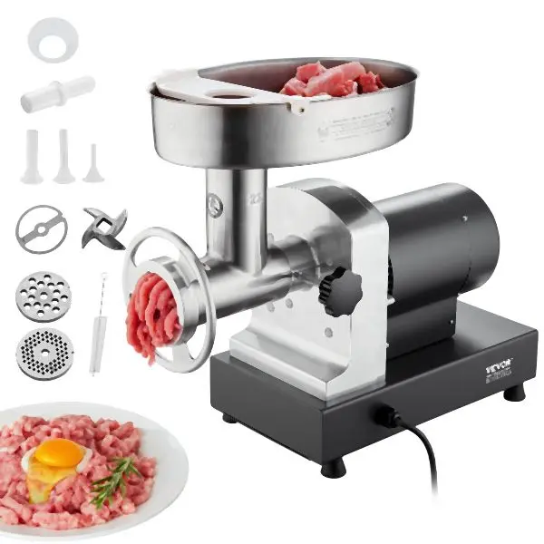 VEVOR Low-Profile Commercial Electric Meat Grinder 6 Lbs/Min Sausage Stuffer Maker Kitchen, SYTMDDJRJSYSUTWIYV1