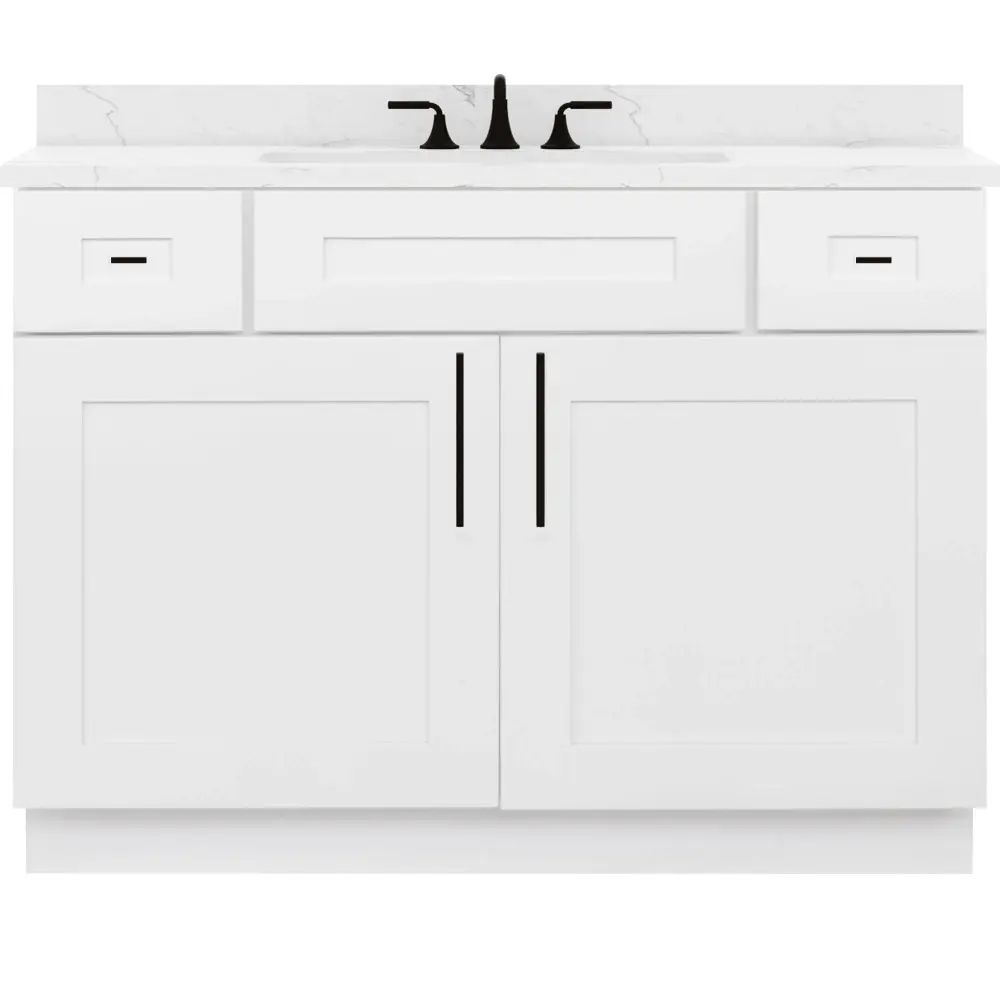 42 W x 21 D x 34.5 H Vanity Sink Base Cabinet - Alpina Snow
