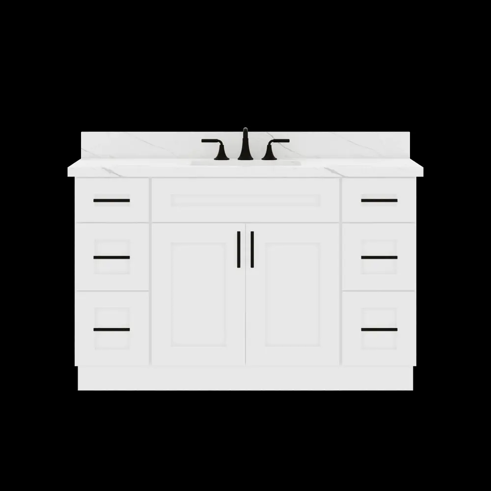 54"W x 21"D x 34.5"H Vanity Sink Base Cabinet - Alpina Chalk