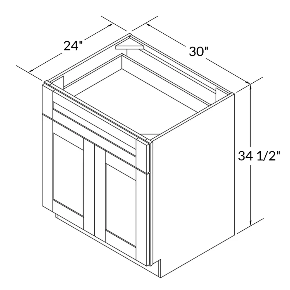 Base Kitchen Cabinet B30 Milan Slate 30 . width 34.5 . height 24 . depth