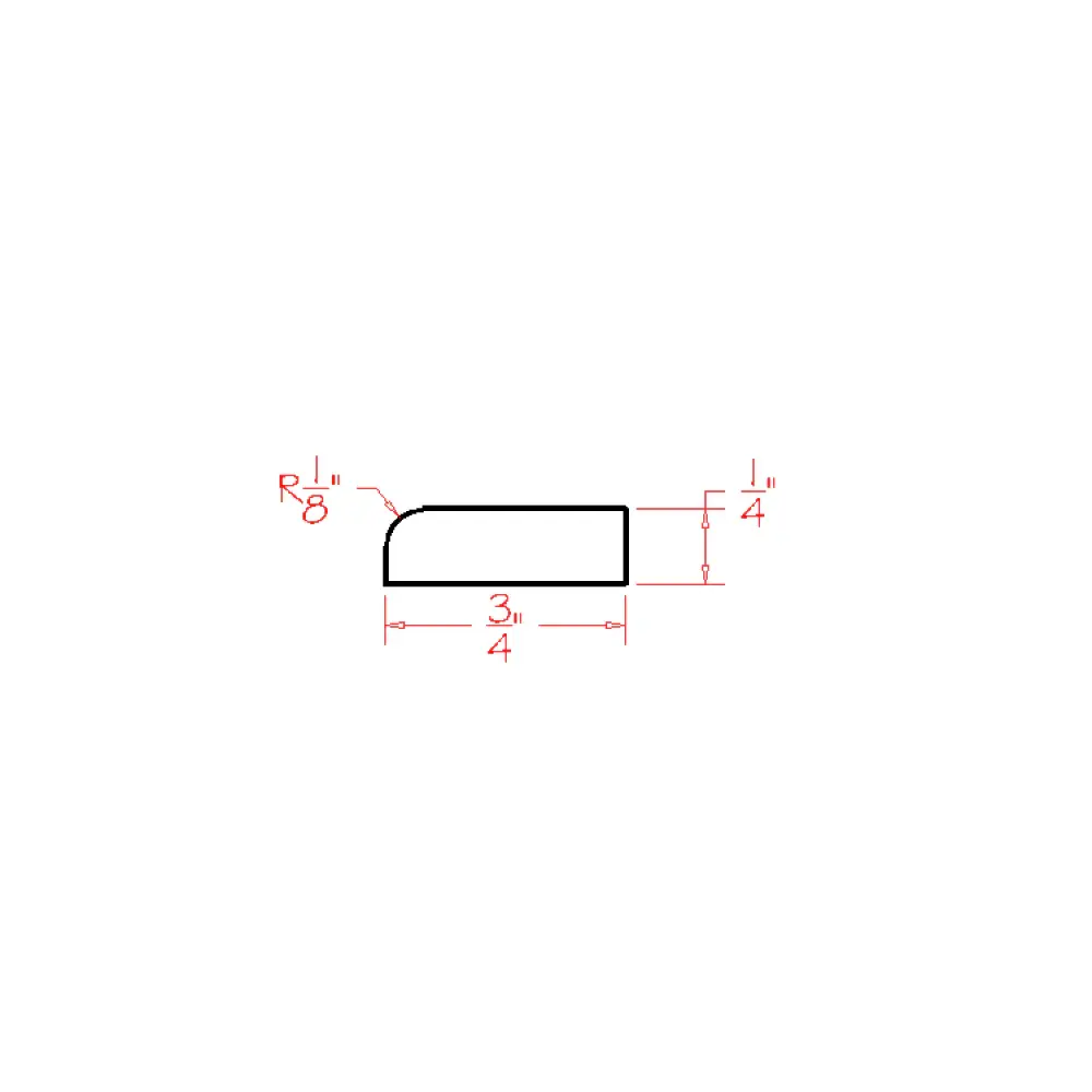 Edgeline White Scribe Moulding - 96"W x 3/4"H x 1/4"D