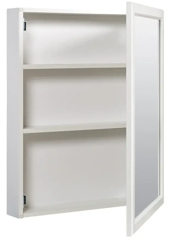 Hotel-Grade Luxury Zenna Home WRW2025 Medicine Cabinet, 20 OAW, 4 OAD, 25 OAH, Wood, Alabaster, 2-Shelf