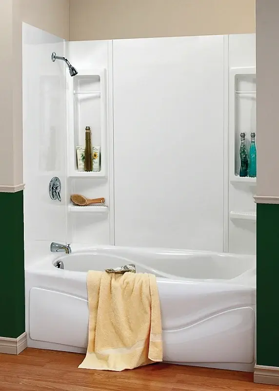 Maax Finesse Series 101594-000-129 Bathtub Wall Kit, 33-1/2 L, 61 W, 59 H, Polystyrene, Even Wall
