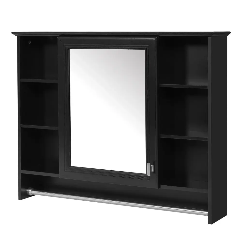 Modern Wall Mounted Mirror Cabinet Customizable Shelf, Soft Close Door, And Towel Bar