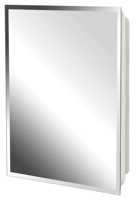 Premium Water-Resistant Zenith MP109 Medicine Cabinet, 16 OAW, 4-1/2 OAD, 20 OAH, Polystyrene, Metallic, 2-Shelf