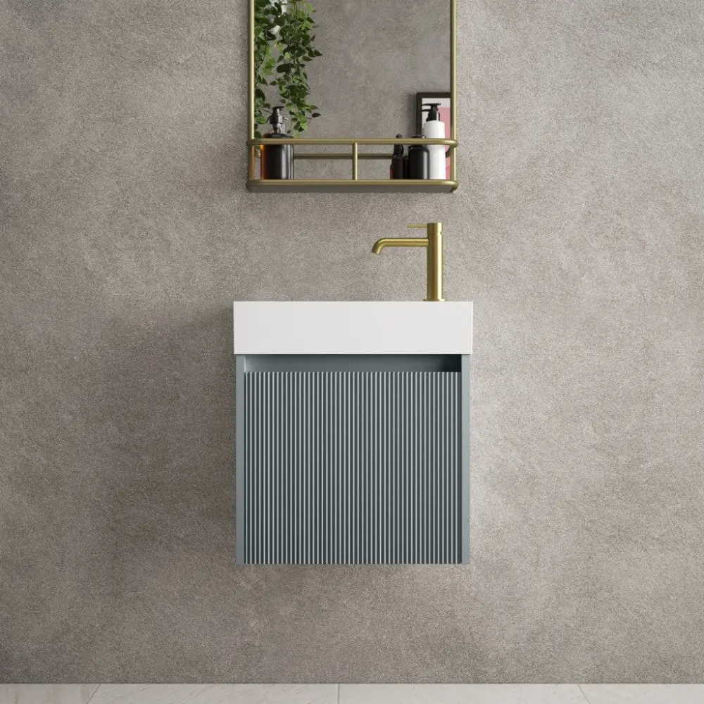 Scanalato One-only Door Vanity Unit Beyondstone Basin - Anthracite 450mm