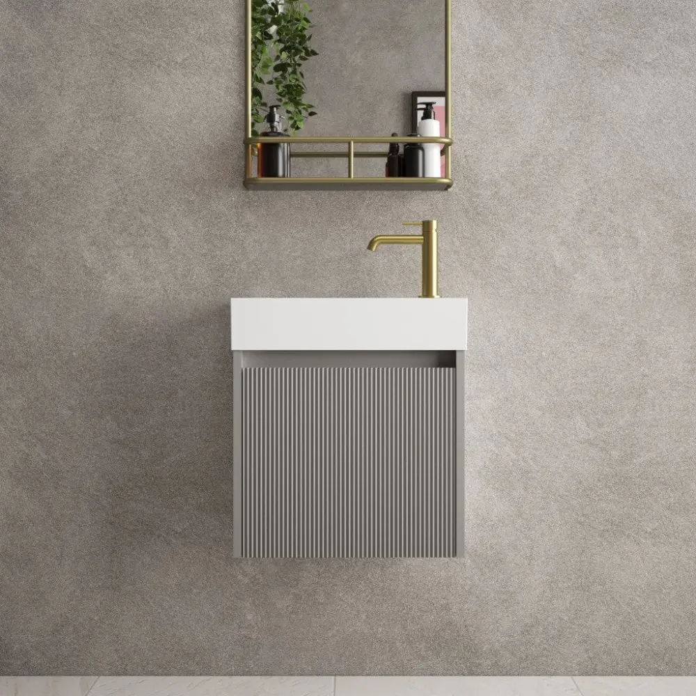 Scanalato One-only Door Vanity Unit Beyondstone Basin - Rich Taupe 450mm